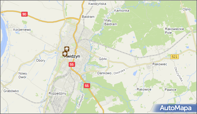 mapa Górki gmina Kwidzyn, Górki gmina Kwidzyn na mapie Targeo