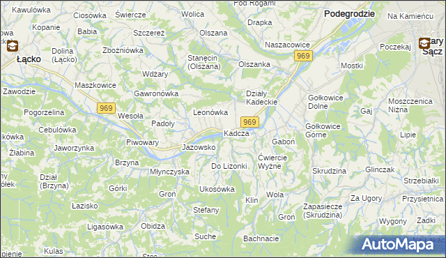 mapa Kadcza, Kadcza na mapie Targeo