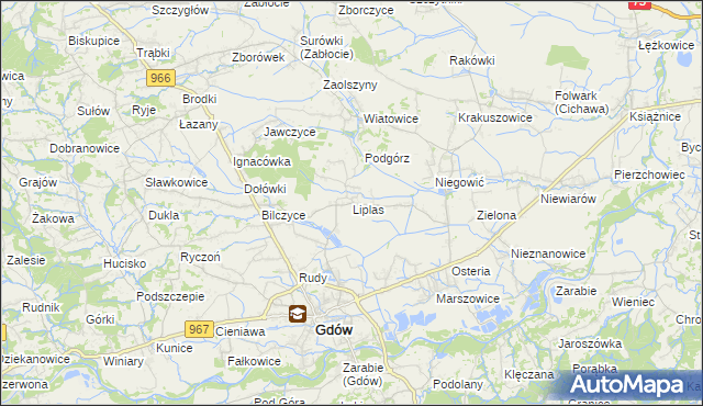 mapa Liplas, Liplas na mapie Targeo