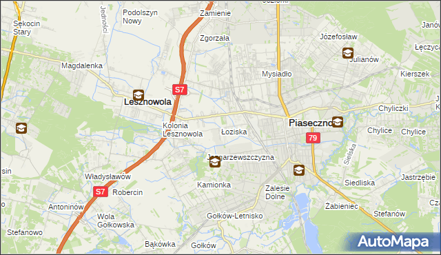 mapa Łoziska, Łoziska na mapie Targeo