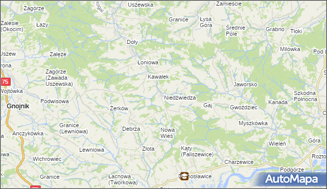 mapa Niedźwiedza, Niedźwiedza na mapie Targeo