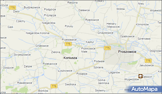 mapa Piotrkowice Małe, Piotrkowice Małe na mapie Targeo