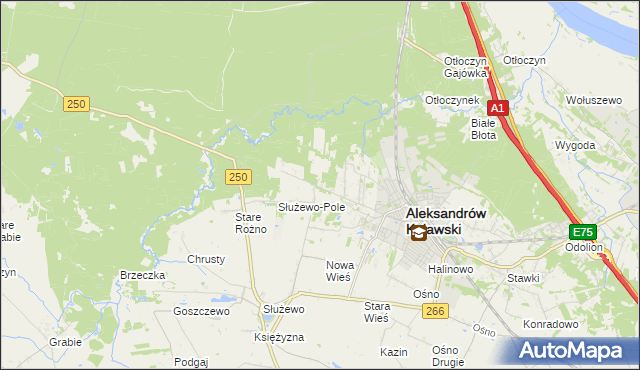 mapa Rożno-Parcele, Rożno-Parcele na mapie Targeo