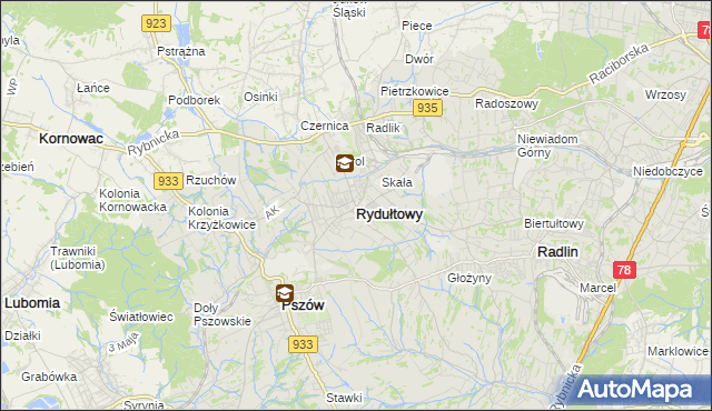 mapa Rydułtowy, Rydułtowy na mapie Targeo