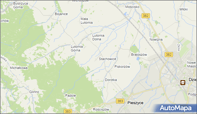 mapa Stachowice, Stachowice na mapie Targeo