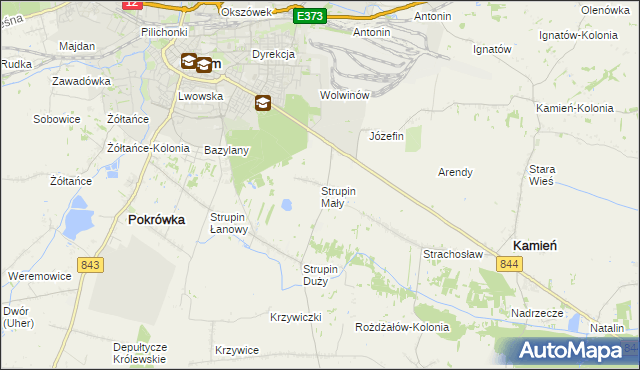 mapa Strupin Mały, Strupin Mały na mapie Targeo