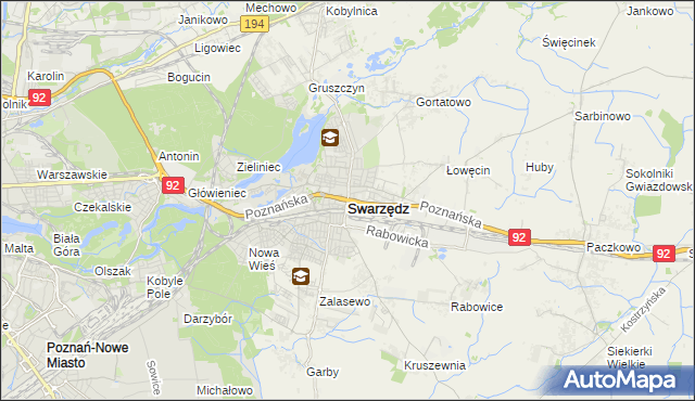 mapa Swarzędz, Swarzędz na mapie Targeo