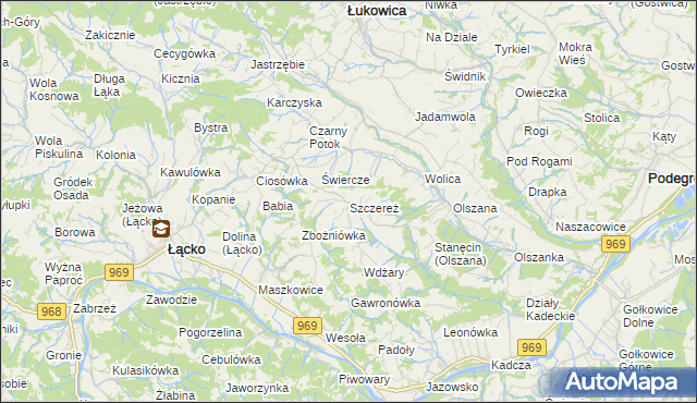 mapa Szczereż, Szczereż na mapie Targeo