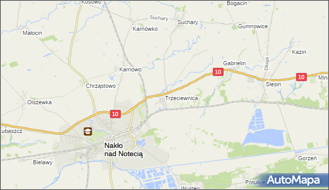 mapa Trzeciewnica, Trzeciewnica na mapie Targeo