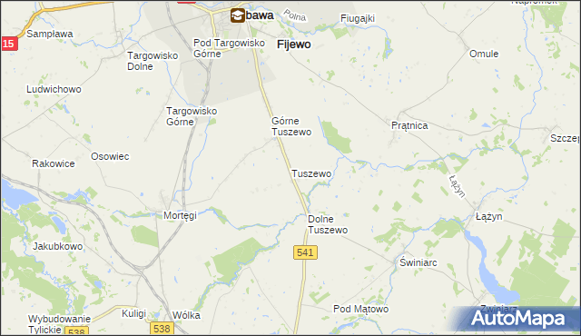 mapa Tuszewo, Tuszewo na mapie Targeo