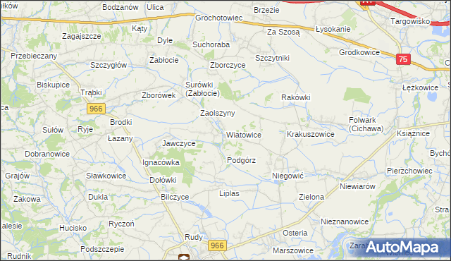 mapa Wiatowice, Wiatowice na mapie Targeo