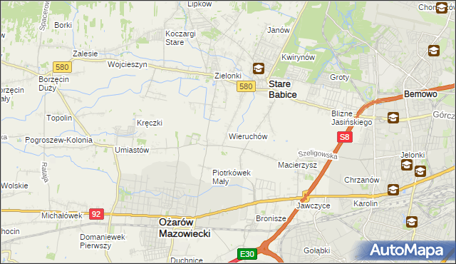 mapa Wieruchów, Wieruchów na mapie Targeo