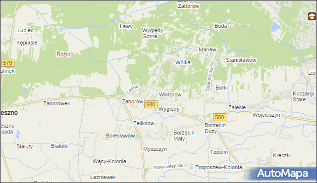 mapa Wiktorów gmina Leszno, Wiktorów gmina Leszno na mapie Targeo