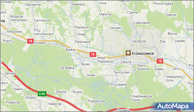 mapa Wola Filipowska, Wola Filipowska na mapie Targeo