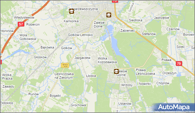 mapa Wólka Kozodawska, Wólka Kozodawska na mapie Targeo