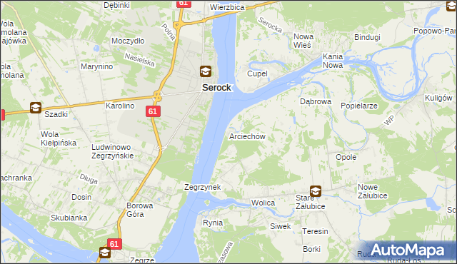 mapa Arciechów gmina Radzymin, Arciechów gmina Radzymin na mapie Targeo