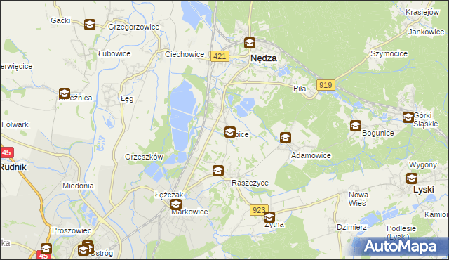 mapa Babice gmina Nędza, Babice gmina Nędza na mapie Targeo