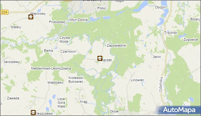 mapa Bączek, Bączek na mapie Targeo