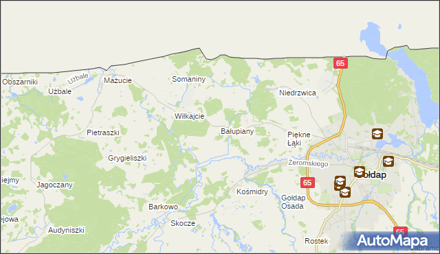 mapa Bałupiany, Bałupiany na mapie Targeo