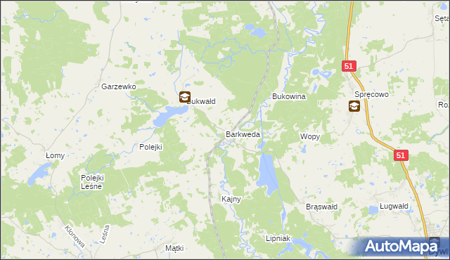 mapa Barkweda, Barkweda na mapie Targeo