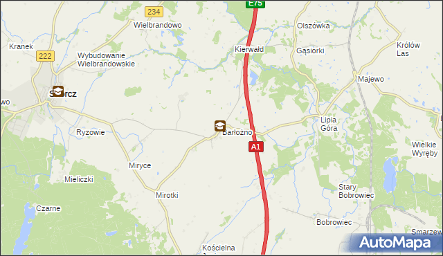 mapa Barłożno, Barłożno na mapie Targeo