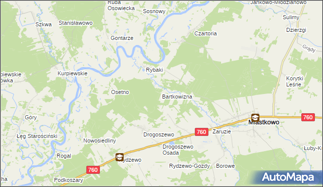 mapa Bartkowizna, Bartkowizna na mapie Targeo