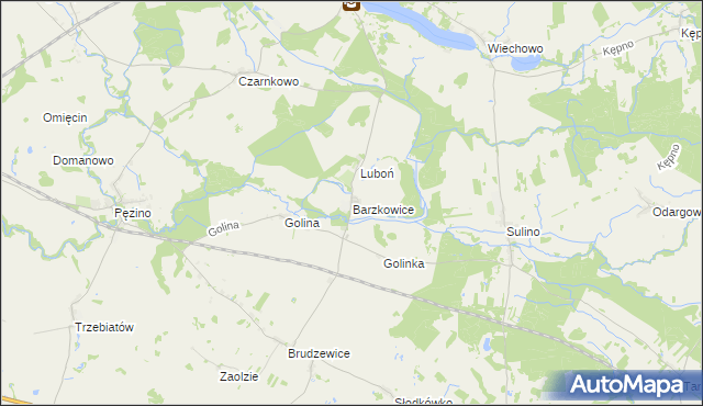 mapa Barzkowice, Barzkowice na mapie Targeo