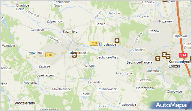 mapa Bechcice-Wieś, Bechcice-Wieś na mapie Targeo