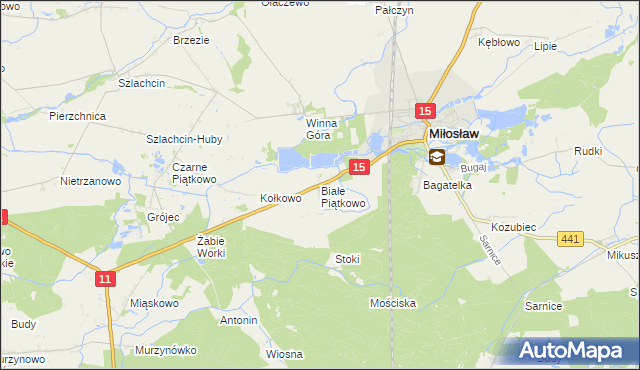 mapa Białe Piątkowo, Białe Piątkowo na mapie Targeo