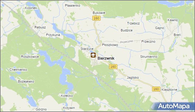 mapa Bierzwnik, Bierzwnik na mapie Targeo