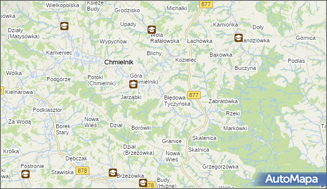 mapa Błędowa Tyczyńska, Błędowa Tyczyńska na mapie Targeo