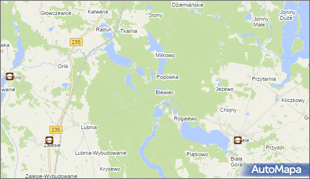 mapa Blewiec, Blewiec na mapie Targeo