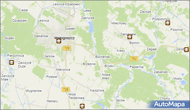 mapa Bocheniec gmina Małogoszcz, Bocheniec gmina Małogoszcz na mapie Targeo