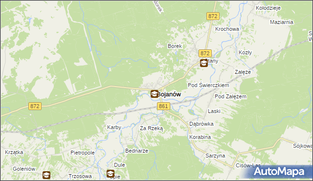 mapa Bojanów powiat stalowowolski, Bojanów powiat stalowowolski na mapie Targeo