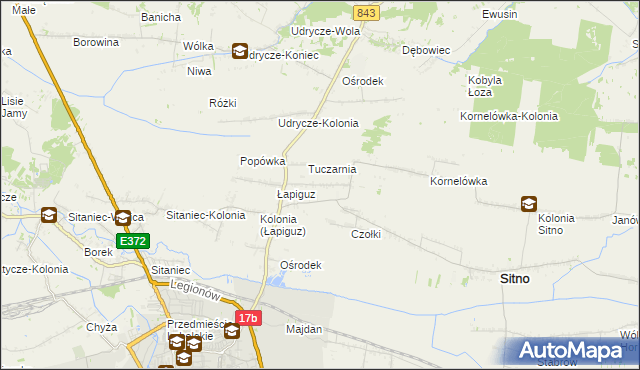 mapa Borowina Sitaniecka, Borowina Sitaniecka na mapie Targeo