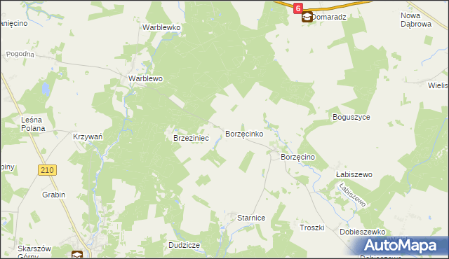 mapa Borzęcinko, Borzęcinko na mapie Targeo