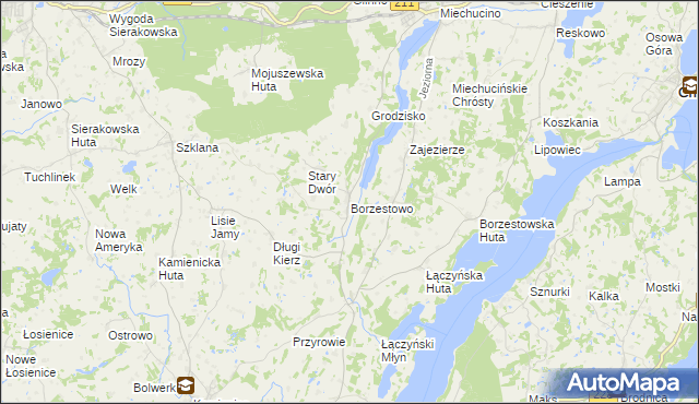 mapa Borzestowo, Borzestowo na mapie Targeo
