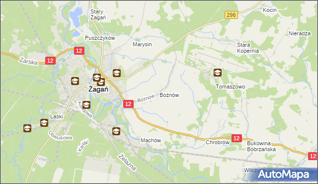 mapa Bożnów, Bożnów na mapie Targeo