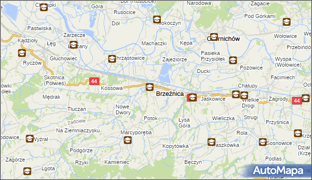 mapa Brzeźnica powiat wadowicki, Brzeźnica powiat wadowicki na mapie Targeo