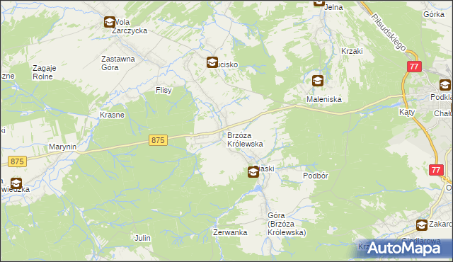 mapa Brzóza Królewska, Brzóza Królewska na mapie Targeo