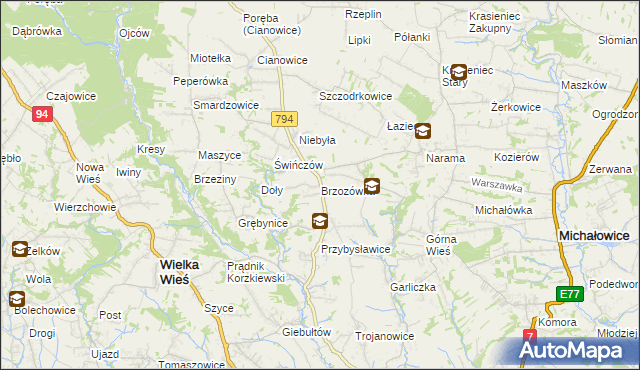 mapa Brzozówka gmina Zielonki, Brzozówka gmina Zielonki na mapie Targeo