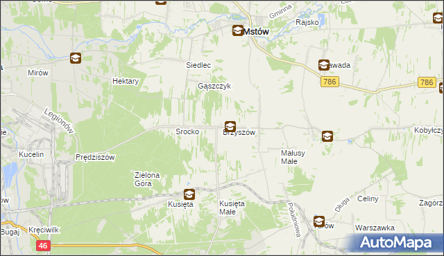 mapa Brzyszów, Brzyszów na mapie Targeo