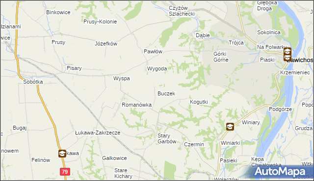 mapa Buczek gmina Dwikozy, Buczek gmina Dwikozy na mapie Targeo