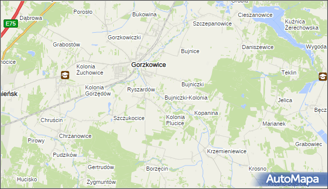 mapa Bujniczki-Kolonia, Bujniczki-Kolonia na mapie Targeo