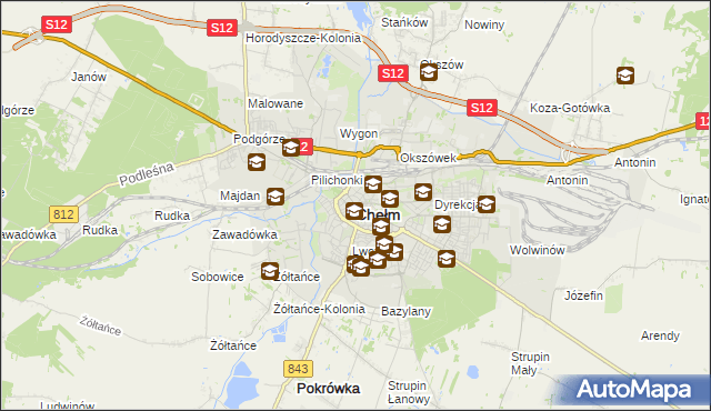 mapa Chełma, Chełm na mapie Targeo