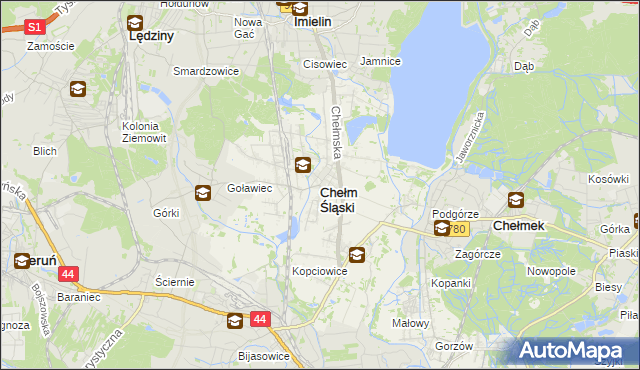 mapa Chełm Śląski, Chełm Śląski na mapie Targeo