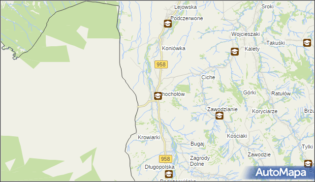 mapa Chochołów gmina Czarny Dunajec, Chochołów gmina Czarny Dunajec na mapie Targeo
