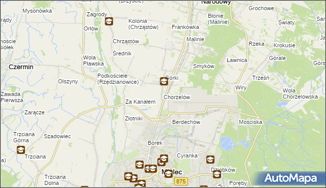 mapa Chorzelów, Chorzelów na mapie Targeo