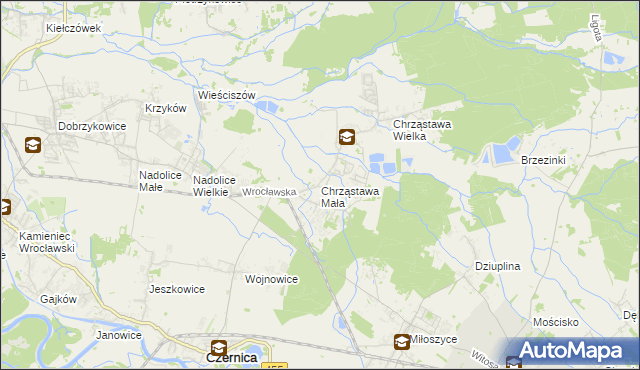 mapa Chrząstawa Mała, Chrząstawa Mała na mapie Targeo