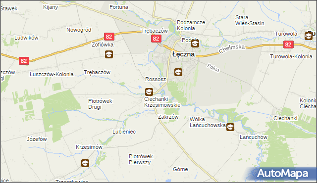 mapa Ciechanki Łęczyńskie, Ciechanki Łęczyńskie na mapie Targeo